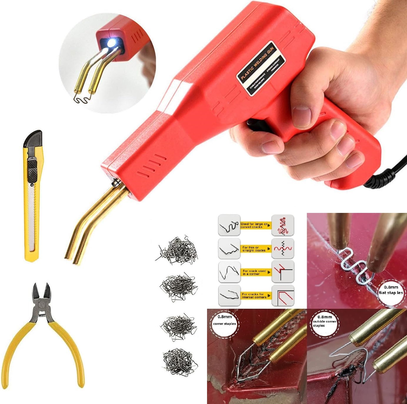 Kit Saldatrice Plastica Per Paraurti Auto 50W - Con Accessori | Riparazione Fai-da-Te - Foto 6