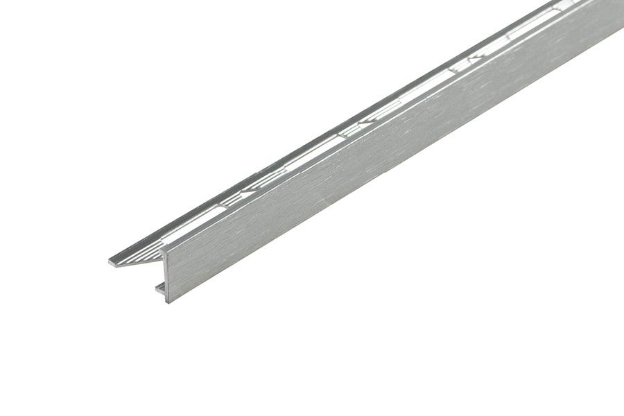 Profil do glazury aluminiowy narożny z krawędzią 10mmx18mm Cezar Srebrny El-Poler Szczotkowany Połysk 2,50m