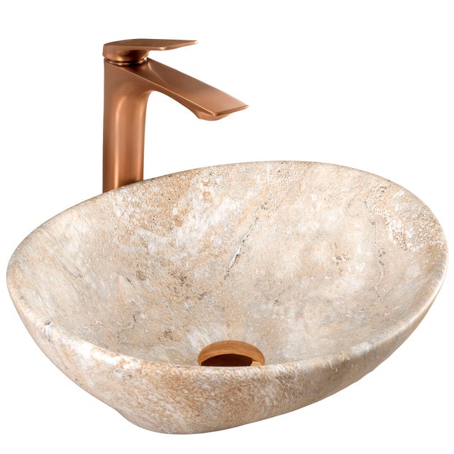 VASQUE À POSER REA SOFIA SAVANA OVAL BEIGE 41X34,5X11CM