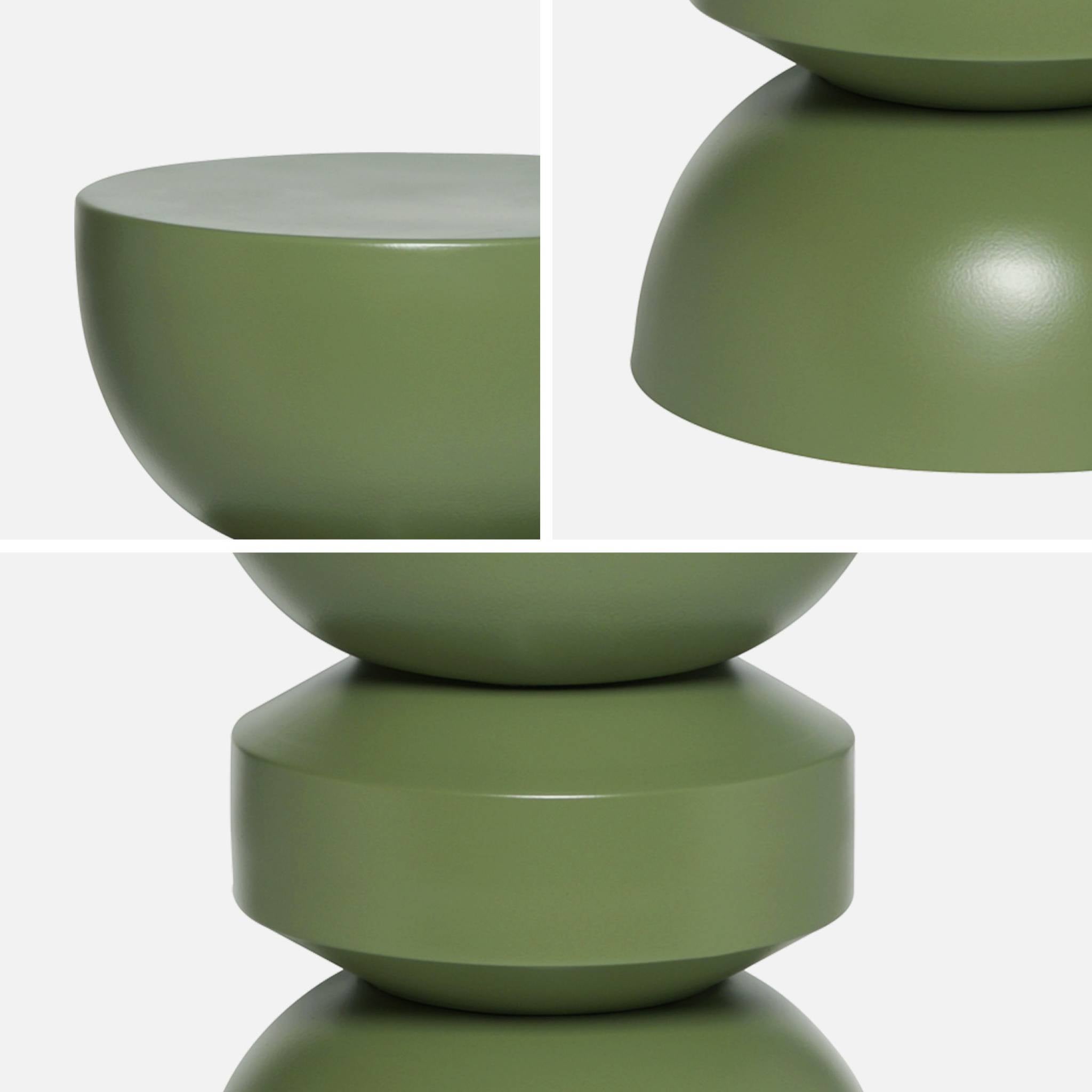 Table d'appoint. bout de canapé. table de chevet en métal. vert kaki. Assa. Ø32 x H 43.5cm - 5