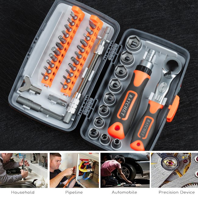 Set 27 Pezzi Chiave A Cricchetto E Cacciavite Magnetici - Con Custodia, Per Elettrodomestici E Fai Da Te - Foto 12