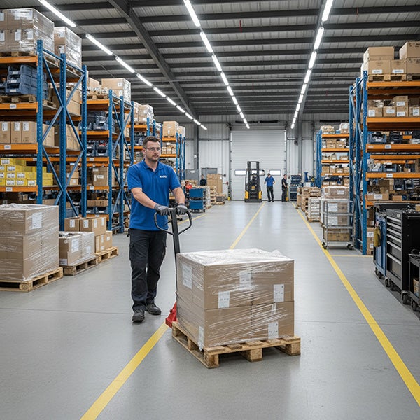 Tire palette manuel couleur rouge - Fourches 1150x540mm idéal palette Europe - Capacité 2500kg - Tous secteurs - AC25CBVROUGE - 6