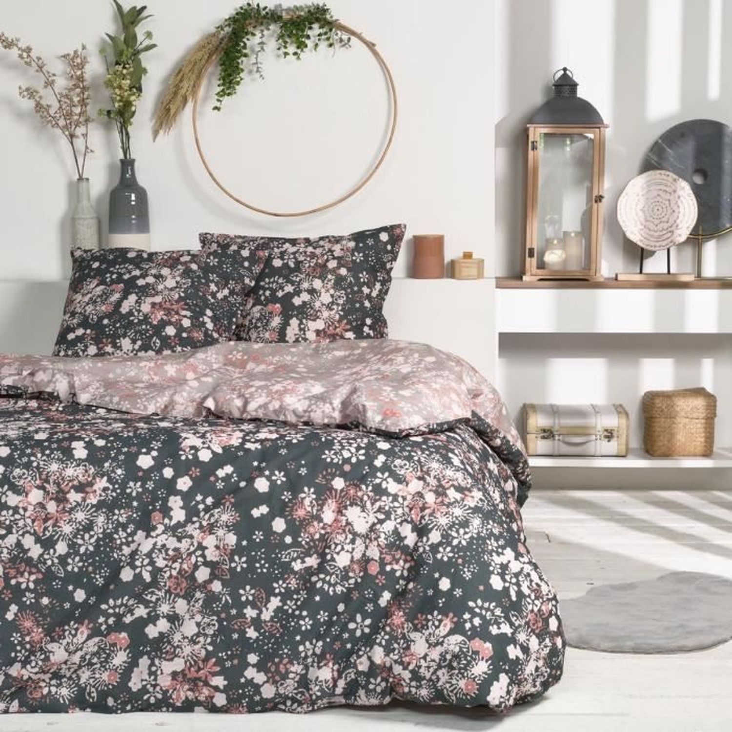 Parure de lit housse de couette 240 x 260 + 2 taies d oreiller 63 x 63 ...
