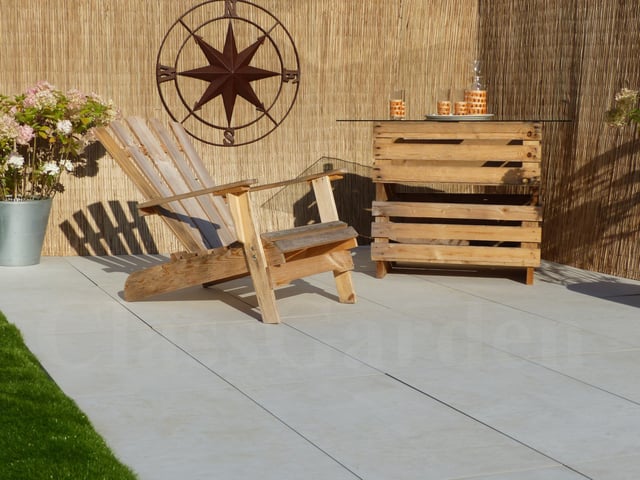 Terraza porcelánico efecto Hormigón Marfil 30 m² - 60 baldosas