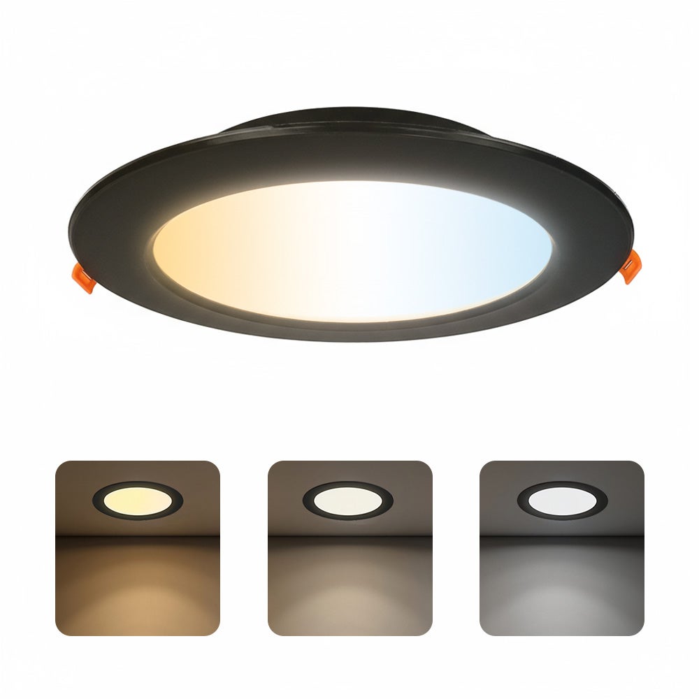 Oprawa stropowa podtynkowa downlight LED, 18W, 1660lm, IP20, CCT, okrągła, czarna, ALEXI HOROZ