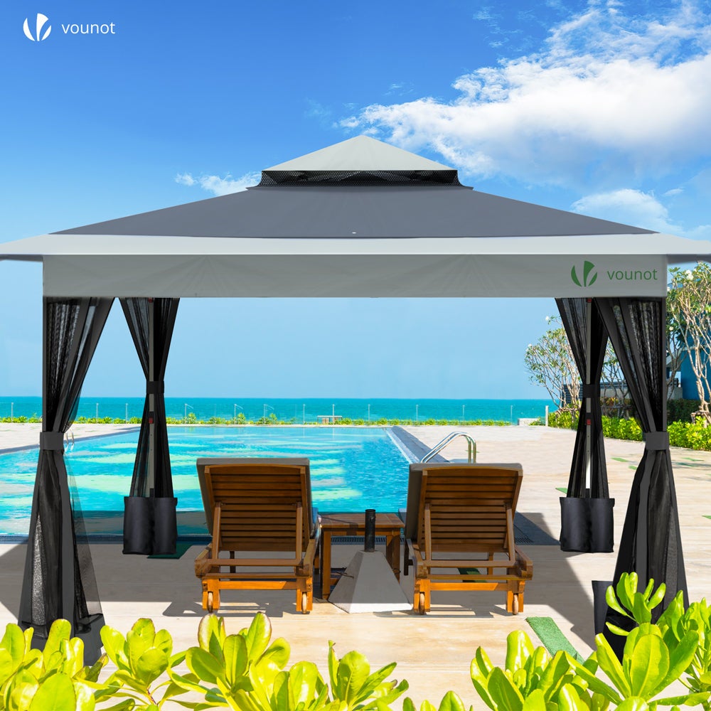 Gazebo Pieghevole 3x3m Pop-Up - Con Pareti Laterali | Per Giardino, Spiaggia E Feste, Verde