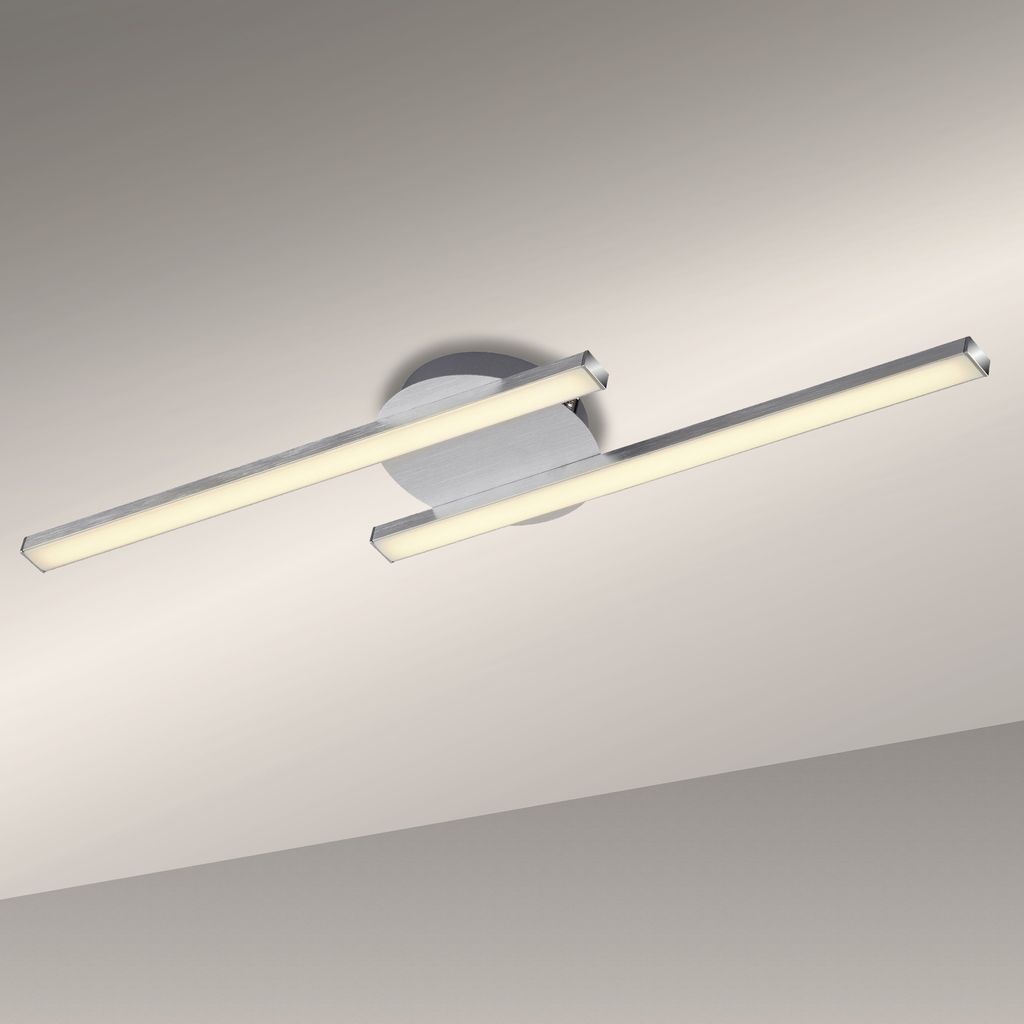 Plafonnier LED BRILONER LEUCHTEN GO, 6 W, 480 lm, IP20, couleur aluminium, métal-plastique, 55,4 x 12 x 4 cm - 5