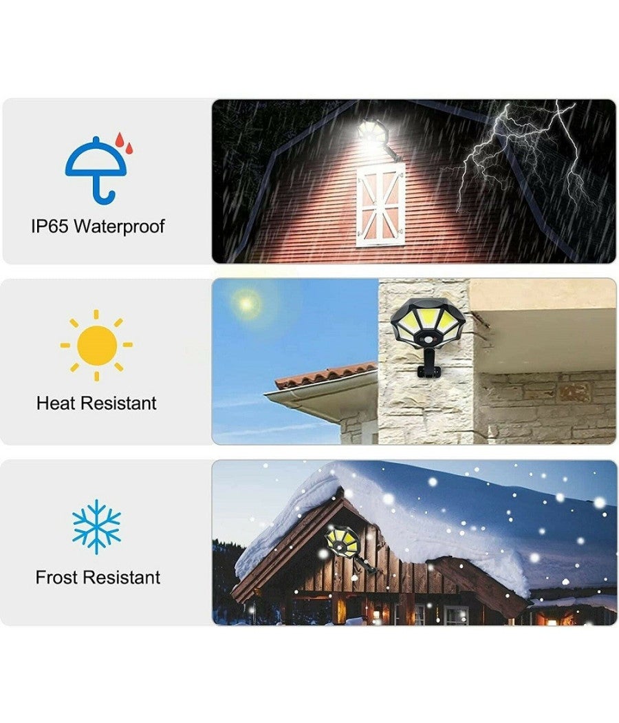 Trade Shop - Lampione Stradale Faro A 168 Led Con Pannello Solare Telecomando Sensore Tx-8230 - - 3