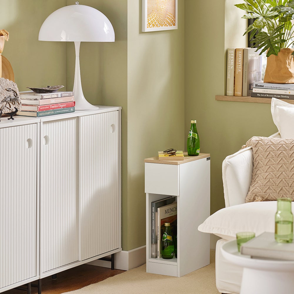 SoBuy Table de Chevet Table de Nuit Bout de Canapé Table d'Appoint Table Basse avec Tiroir pour Salon, Chambre ou Bureau, FBT111-WN - 7