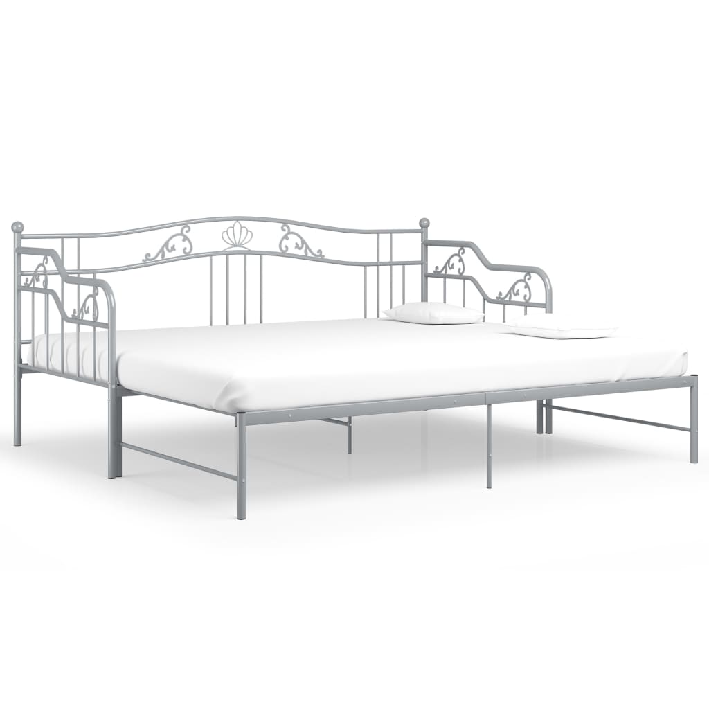 Sofa Rozsuwana Szara Rama Łóżka Rozsuwana Ze Stelażem Do Pokoju Sypialni Salonu 90x200 cm