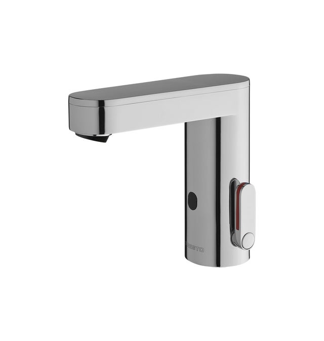 Mitigeur de lavabo électronique SO'O Presto - à pile - sans robinets d'arrêt droits - capot chromé