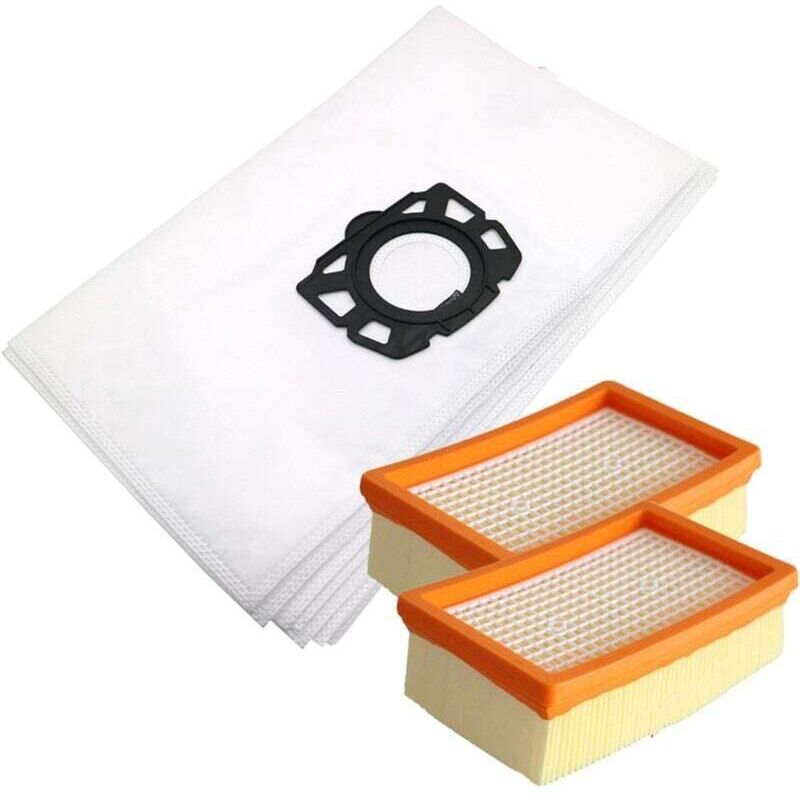 Enowelir Kit cu 10 saci + 2 filtre pentru aspiratoare Karcher WD4 WD5 MV4