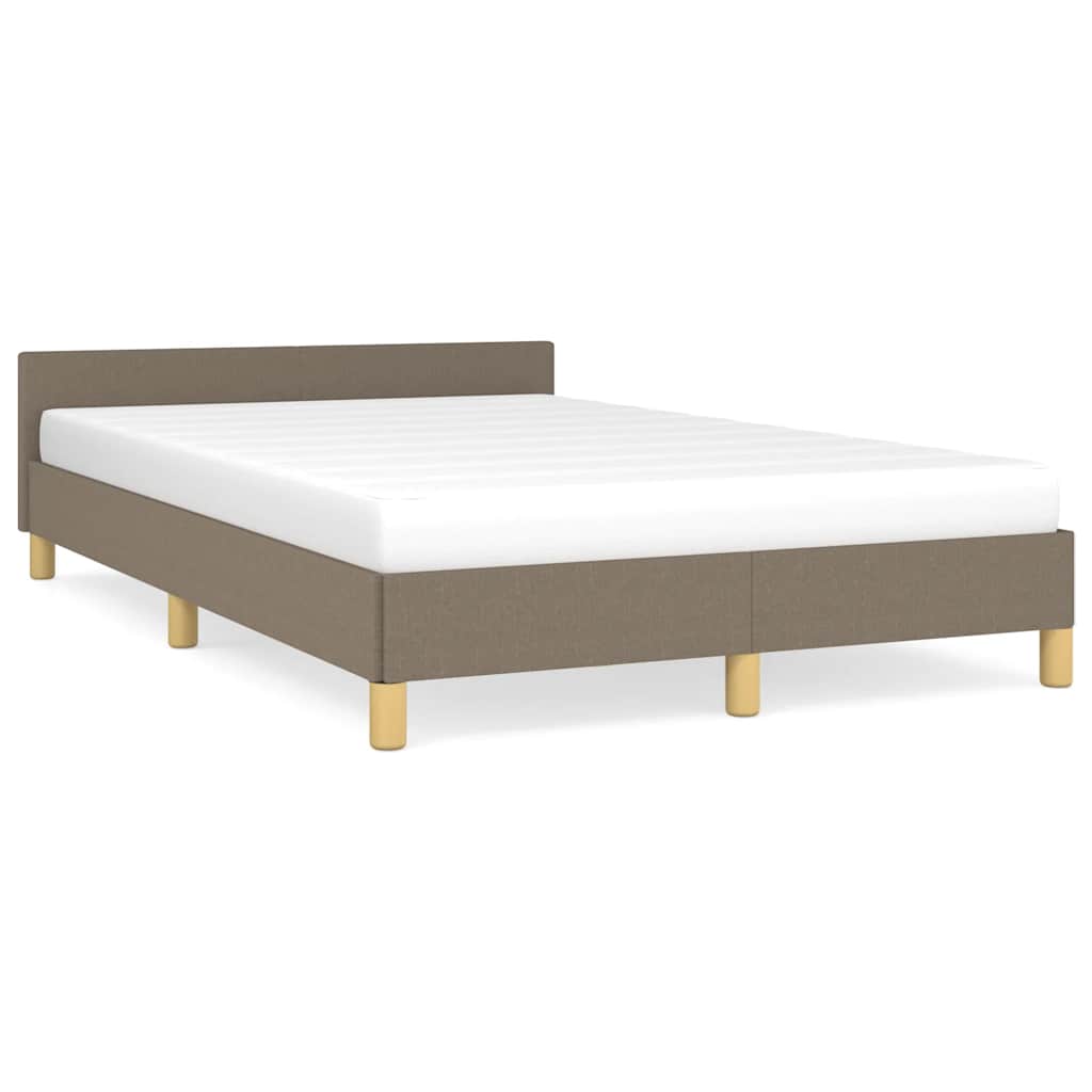 Cadre de lit sans matelas en tissu taupe pour la chambre, 120 × 200 cm - 2