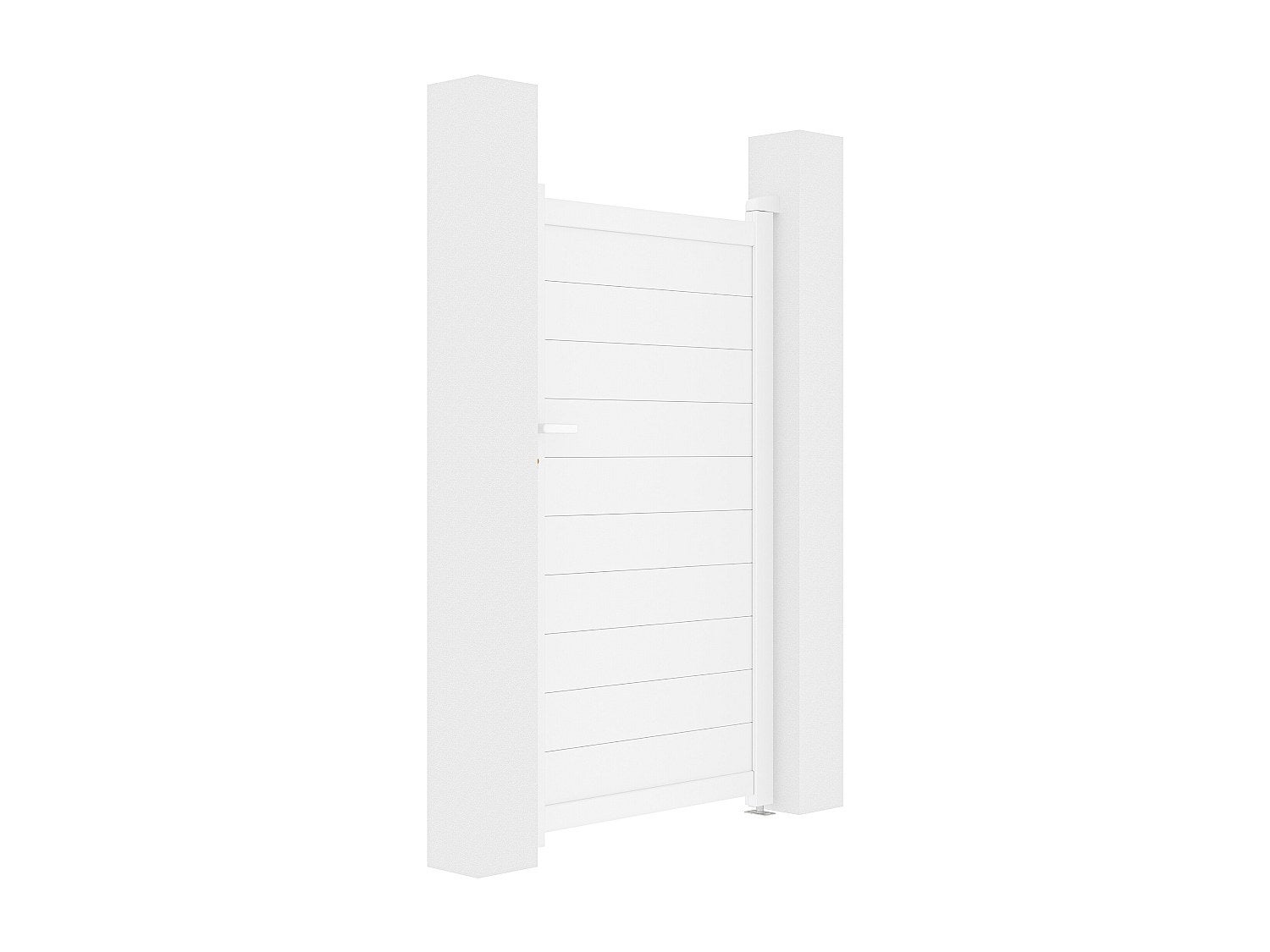 Portillon battant aluminium plein L103 x H180 cm blanc - NAZARIO - 3