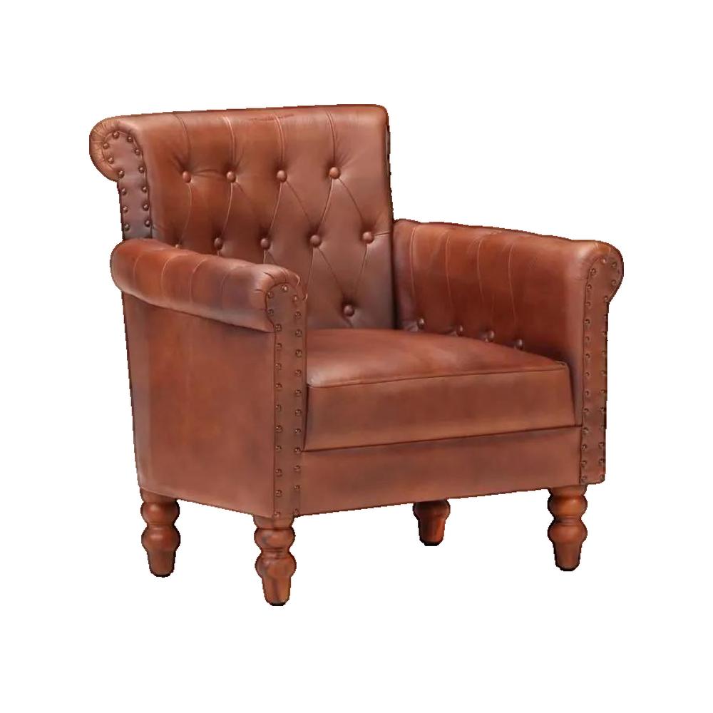 Fotel vidaXL skóra kozia brązowy vintage solidny