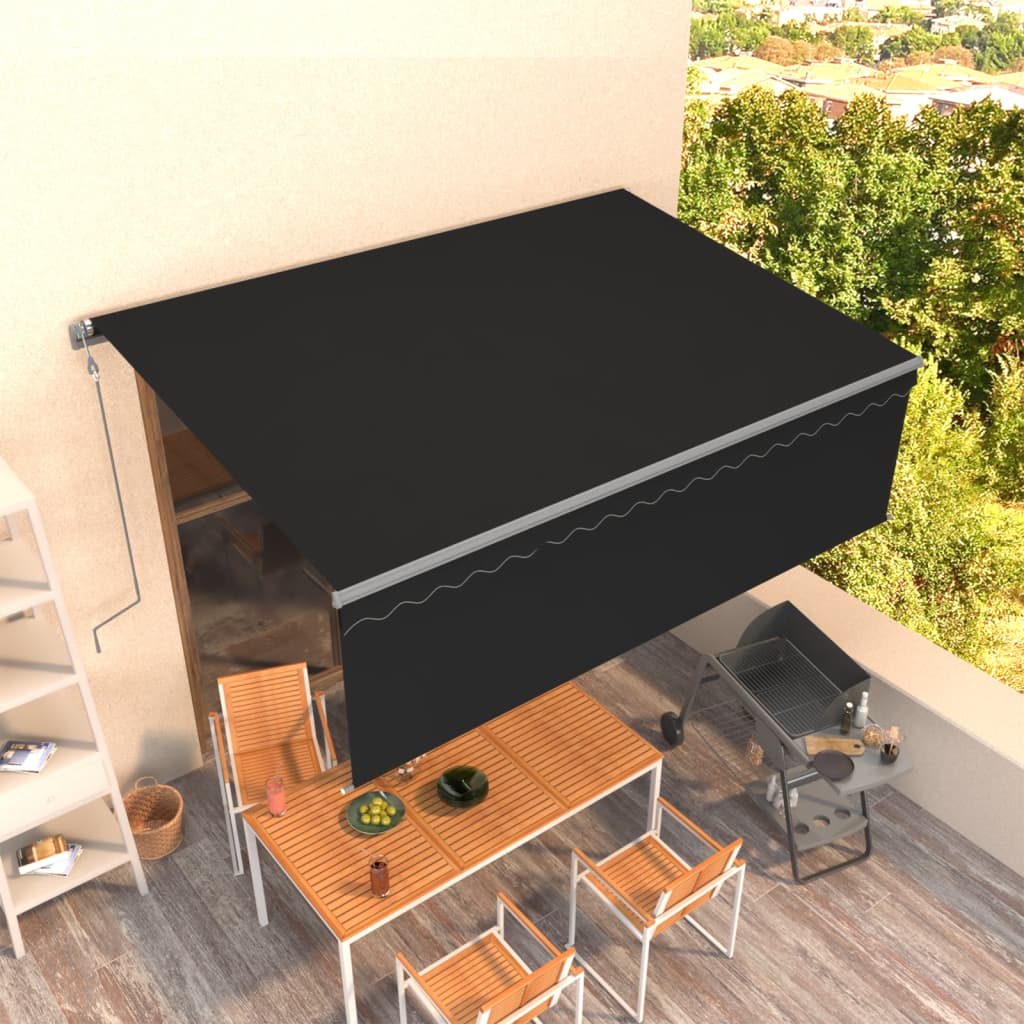Toldo retráctil automático con persiana 4,5x3 m antracita