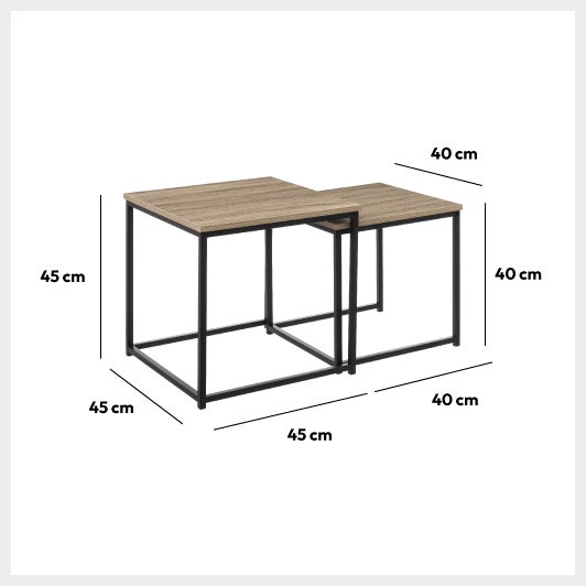 Lot de 2 tables gigognes 
