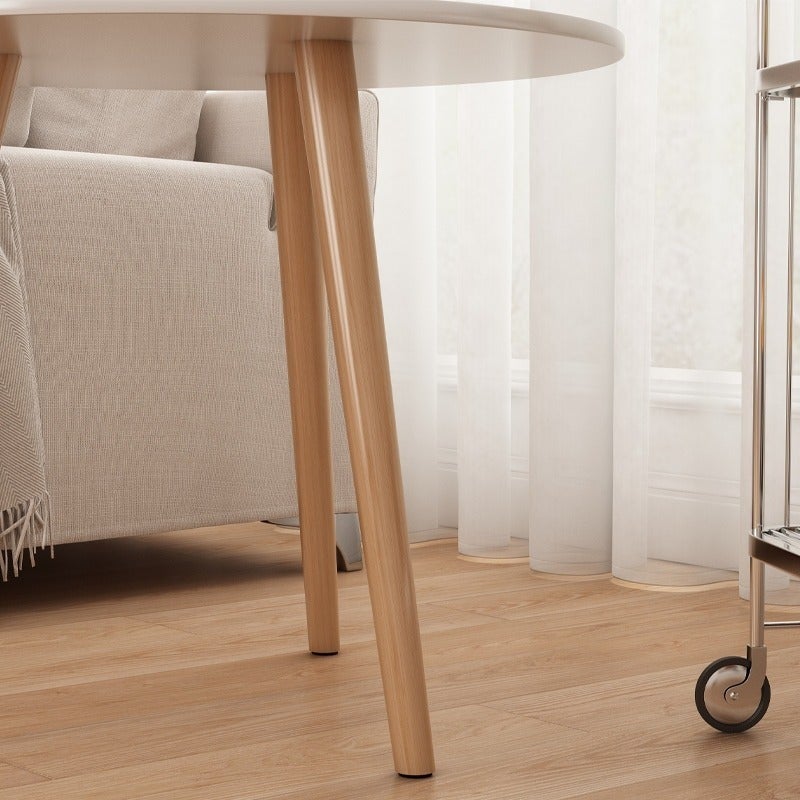 Stolik kawowy mały okrągły drewniany styl skandynawski ława stół do salonu - 5