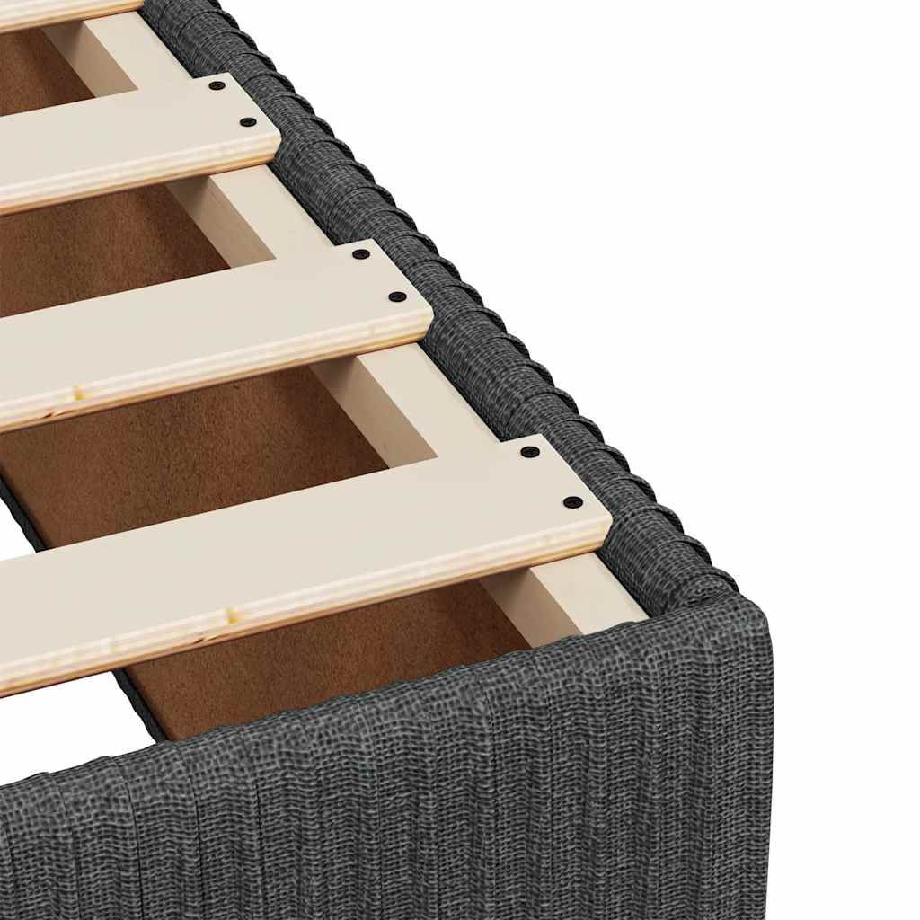 Cadre de lit sans matelas gris foncé 200 x 200 cm tissu - 7
