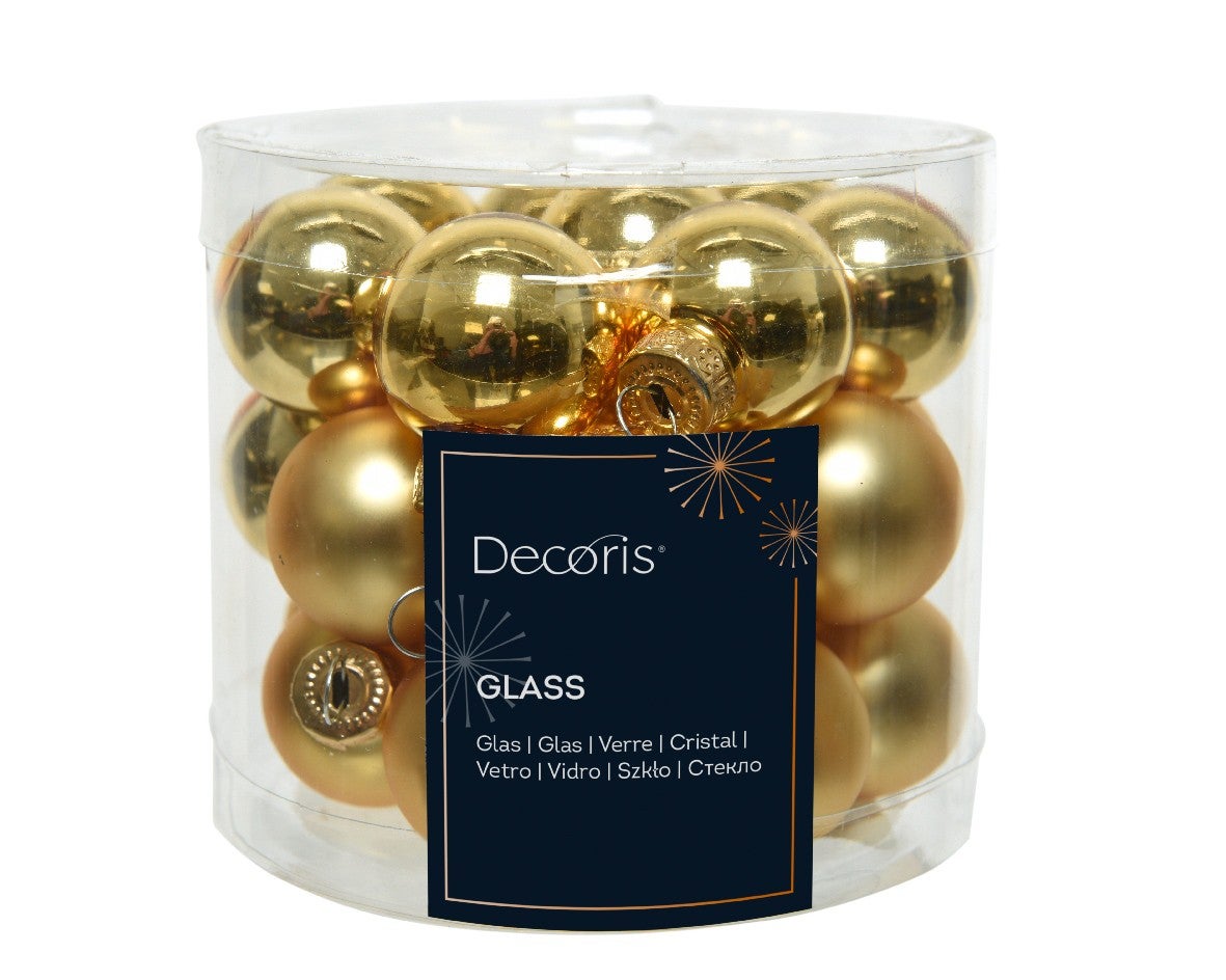 Boules en verre pour sapin de Noël or décoration de Noël / 24 boules Ø 2,5 cm - 2