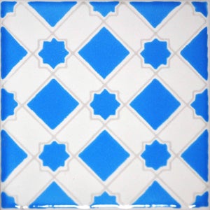 25 Mattonelle Tunisine In Ceramica Smaltata 10x10 Cm - Decorazioni Artigianali, Serigrafia, Stile Mediterraneo | Per Rivestimenti Pareti, Tavoli, Bagni | Ideali Per Interni E Zone Coperte