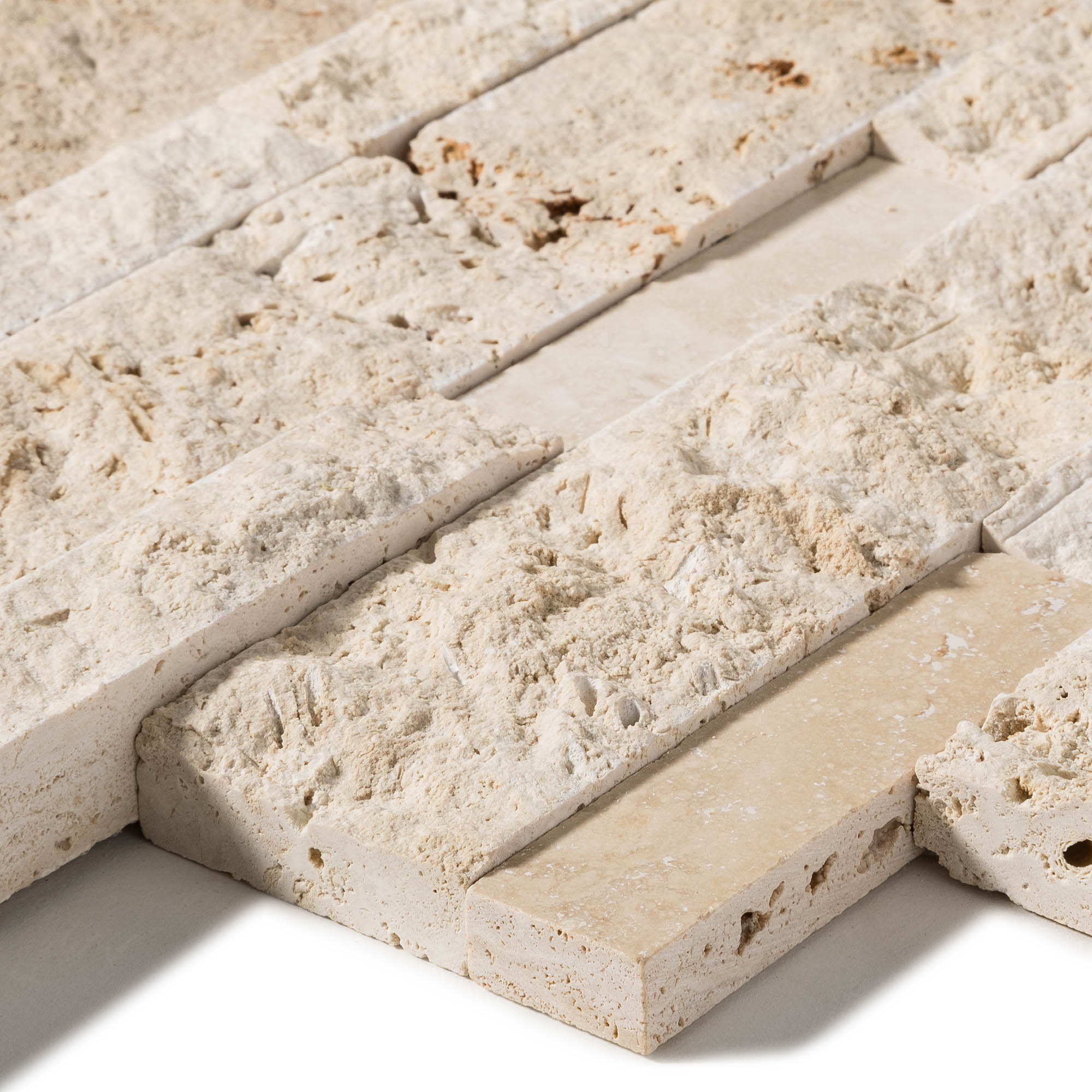 Parement Travertin Beige 60x15 cm Brut/Adouci (lot de 0,99 m² soit 11 plaques) - RO'MA NATURE - 3