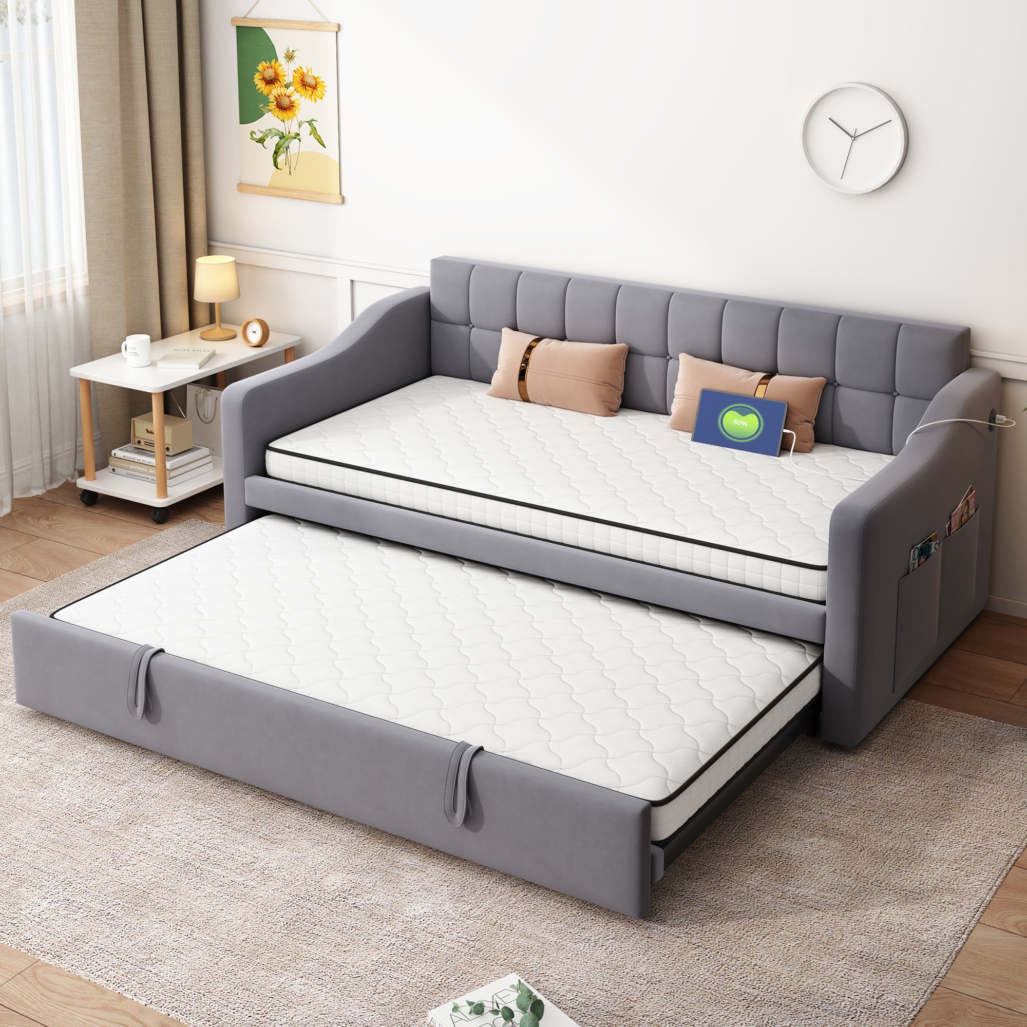 Materac kieszeniowy 90 x 200 cm - Moduły ergonomiczne i podparcie lędźwiowe, grubość 10 cm - Twardość H3 (średnio twardy) - Biały - 3