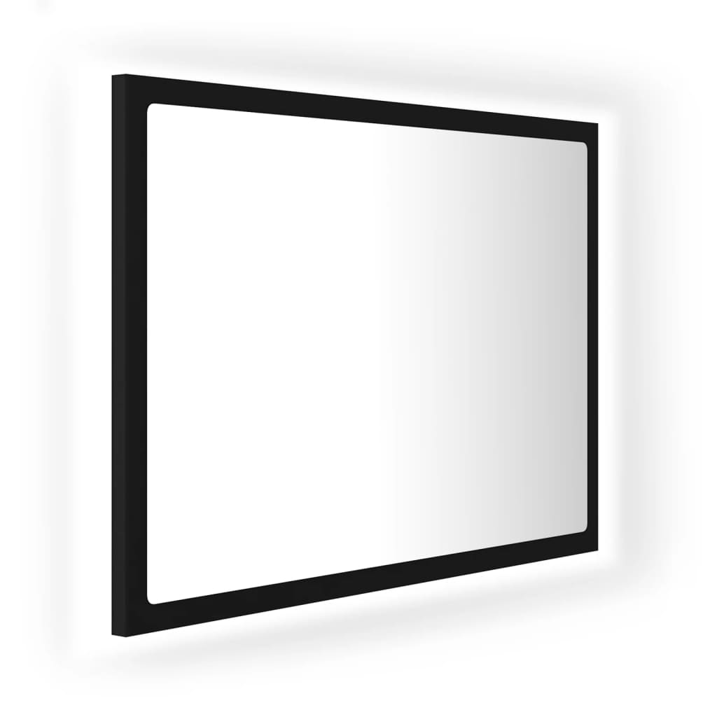 Espejo decorativo | espejo de baño acrílico negro brillo 60x8,5x37 cm cfw788368