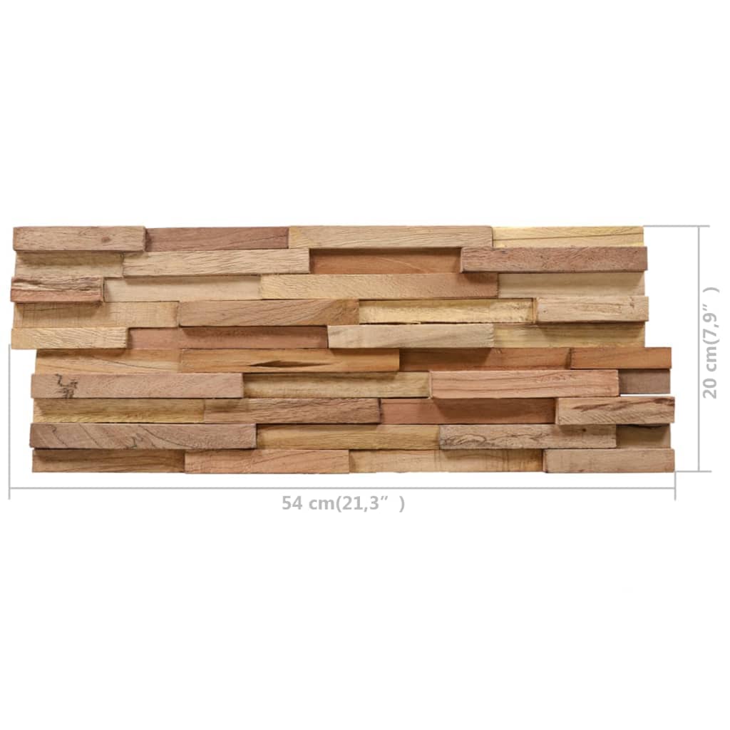 Panneaux de revêtement mural 3D 10 pcs 1,08 m² Bois de teck CFW25094 - 5