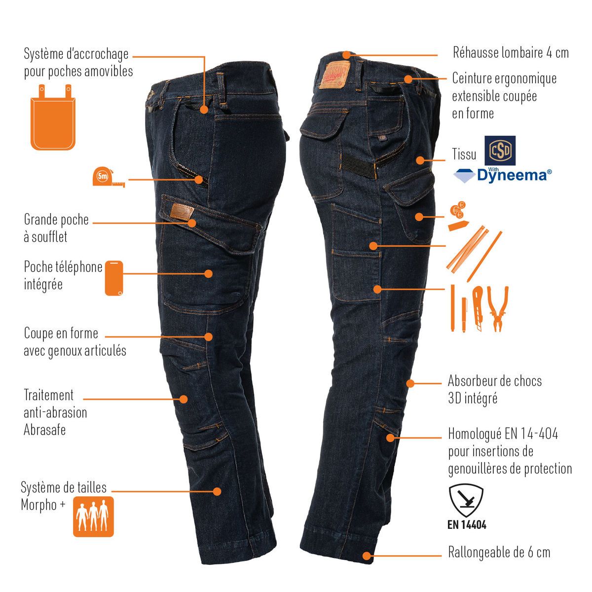 Pantalon Harpoon Multi Indigo - Bosseur - Taille 38 - 3
