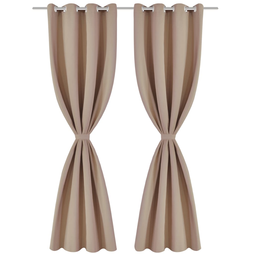 Cortinas opacas 2 piezas con ojales de metal 135x175 cm crema