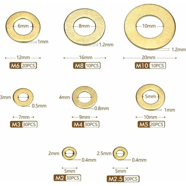 Set Guarnizioni 250 Pezzi Kit Assortimento Rondelle Piatte In Nylon M2 - Foto 6