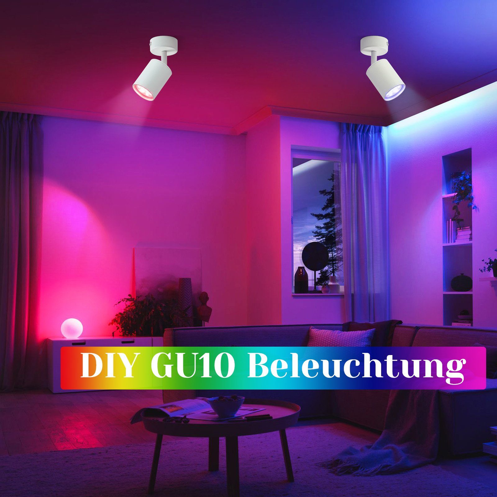 Spot LED Mural Pivotant Blanc - B.K.Licht | Culot GU10, IP20, 230V | Pour Couloir, Chambre, Déco Moderne