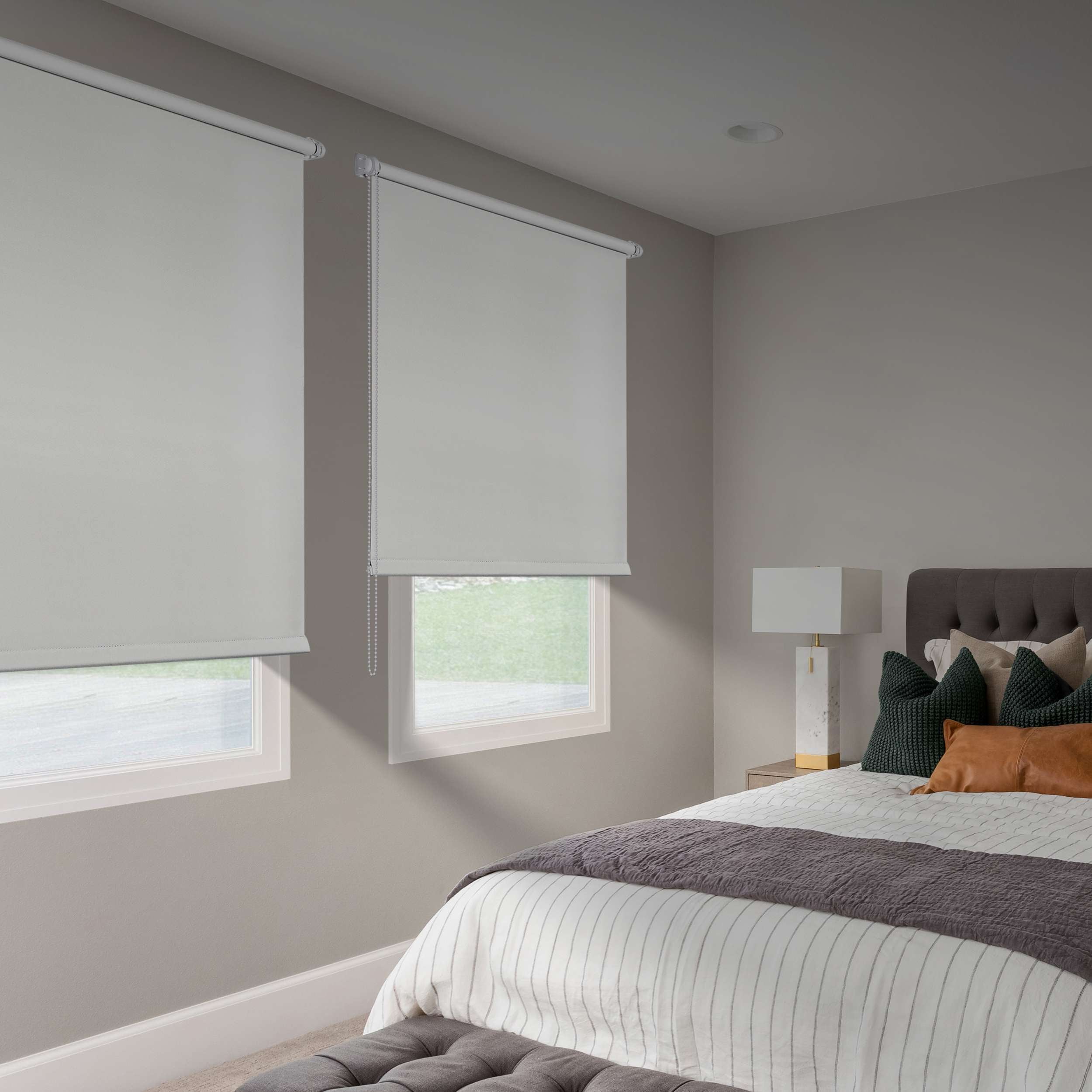 Estore de rolo blackout EasyFix, instalação de persiana sem furação branca 75x180 cm - 2