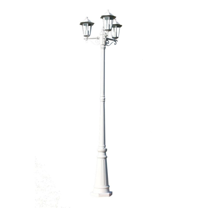 Lampadaire de jardin 3 bras 215 cm Blanc Aluminium - 2