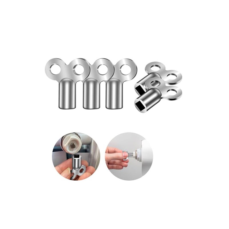 Klucz do odpowietrzania grzejnika 5x Klucz kwadratowy Srebrny Uniwersalny Kompaktowy Aluminiowy do wielu grzejników Klucz do ogrzewania centralnego