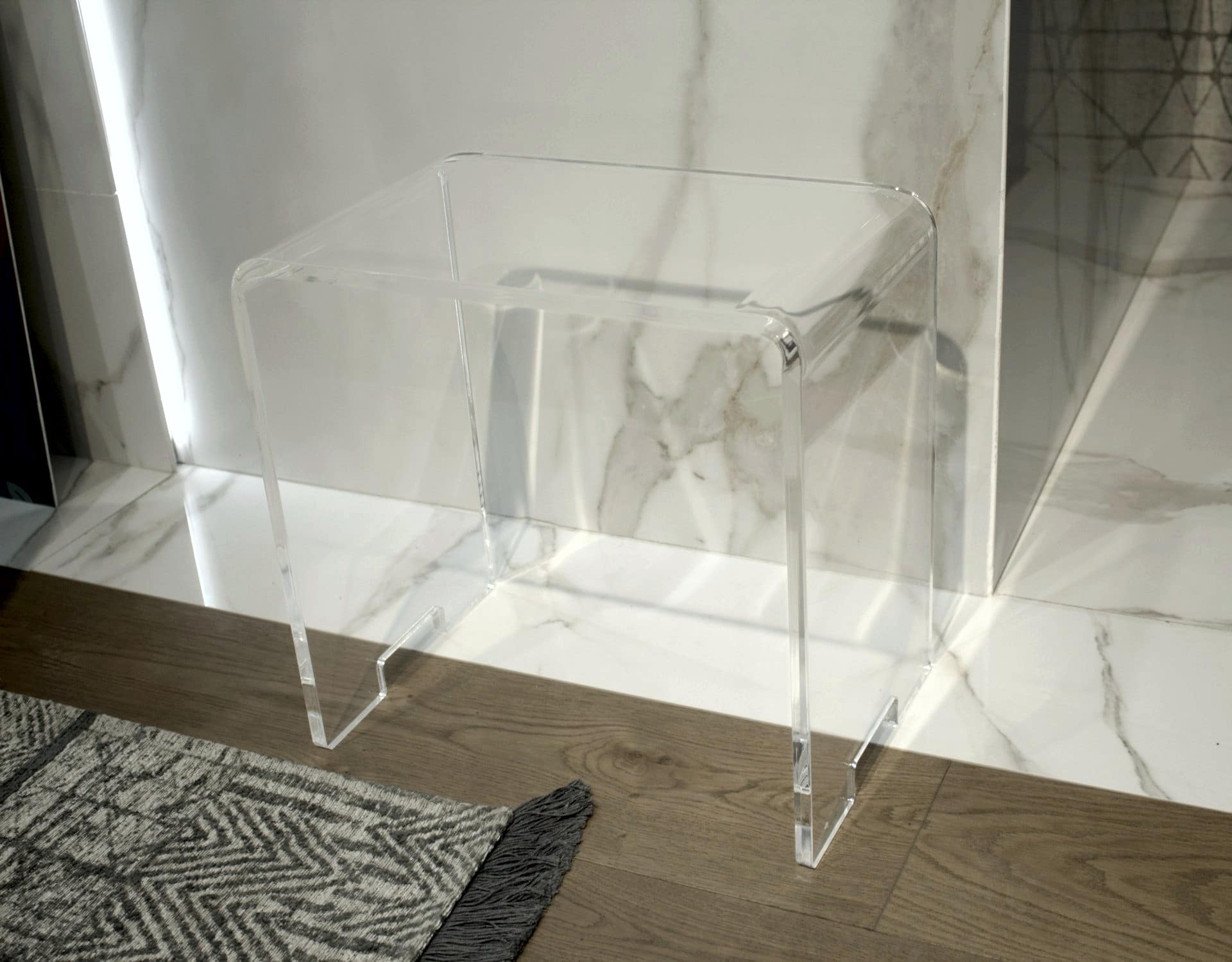 Agplex Sgabello doccia in cristallo acrilico trasparente