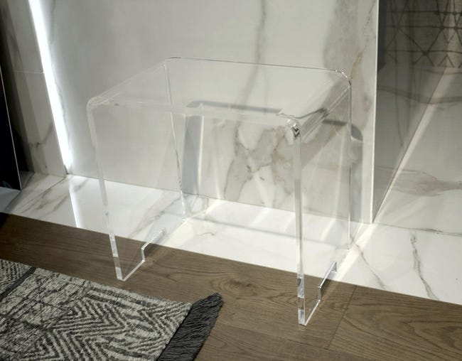 Sgabello Doccia Trasparente Agplex Sgabello Doccia In Cristallo