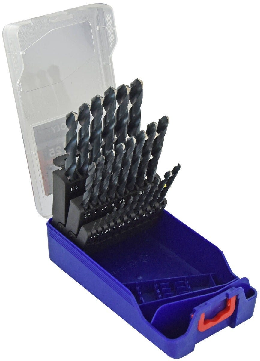 Coffret 19 forets métaux HSS din 338 - SCID - De 1 à 10 mm Coffret 19 forets métaux HSS din 338 - SCID - De 1 à 10 mm