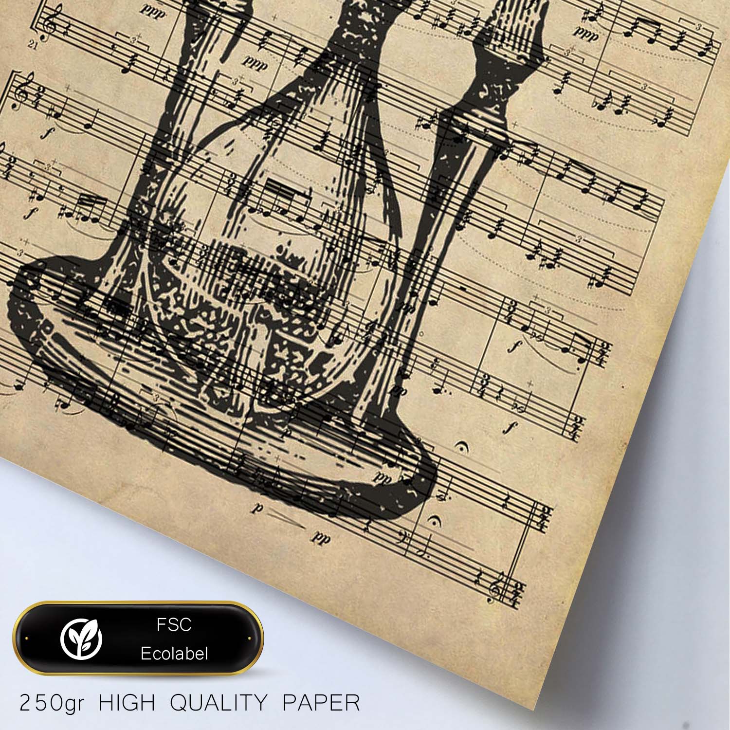 Affiches D'objets Vintage. La Lame À Tempo Avec Des Images D'objets Et D'instruments Vintage, Avec Des Définitions En Espagnol. Cadre En Bois Clair A3 - 2