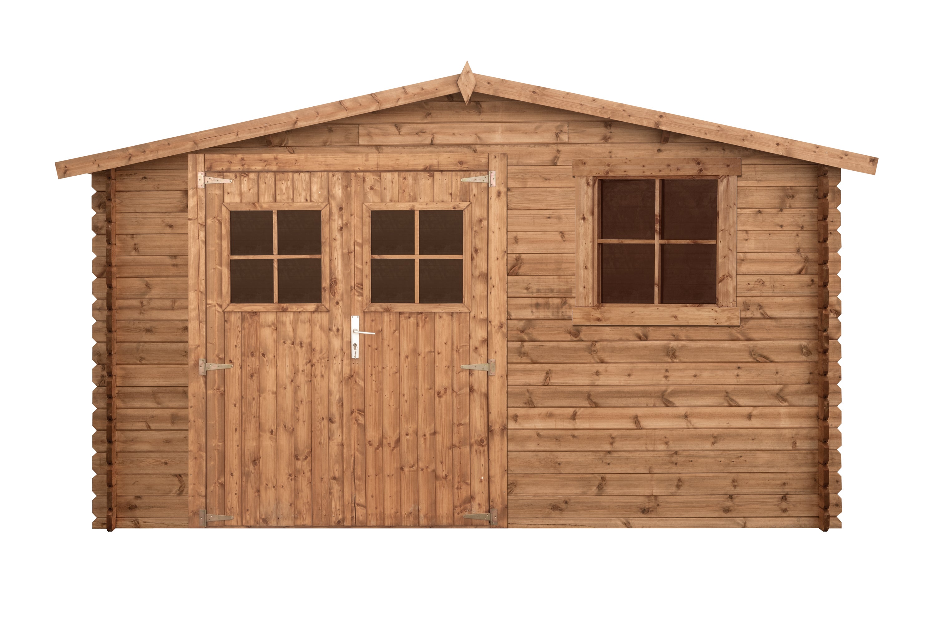 Abri de jardin en bois traité, ep 28mm, surface utile 9.9m² INT043/INEKSA - 2