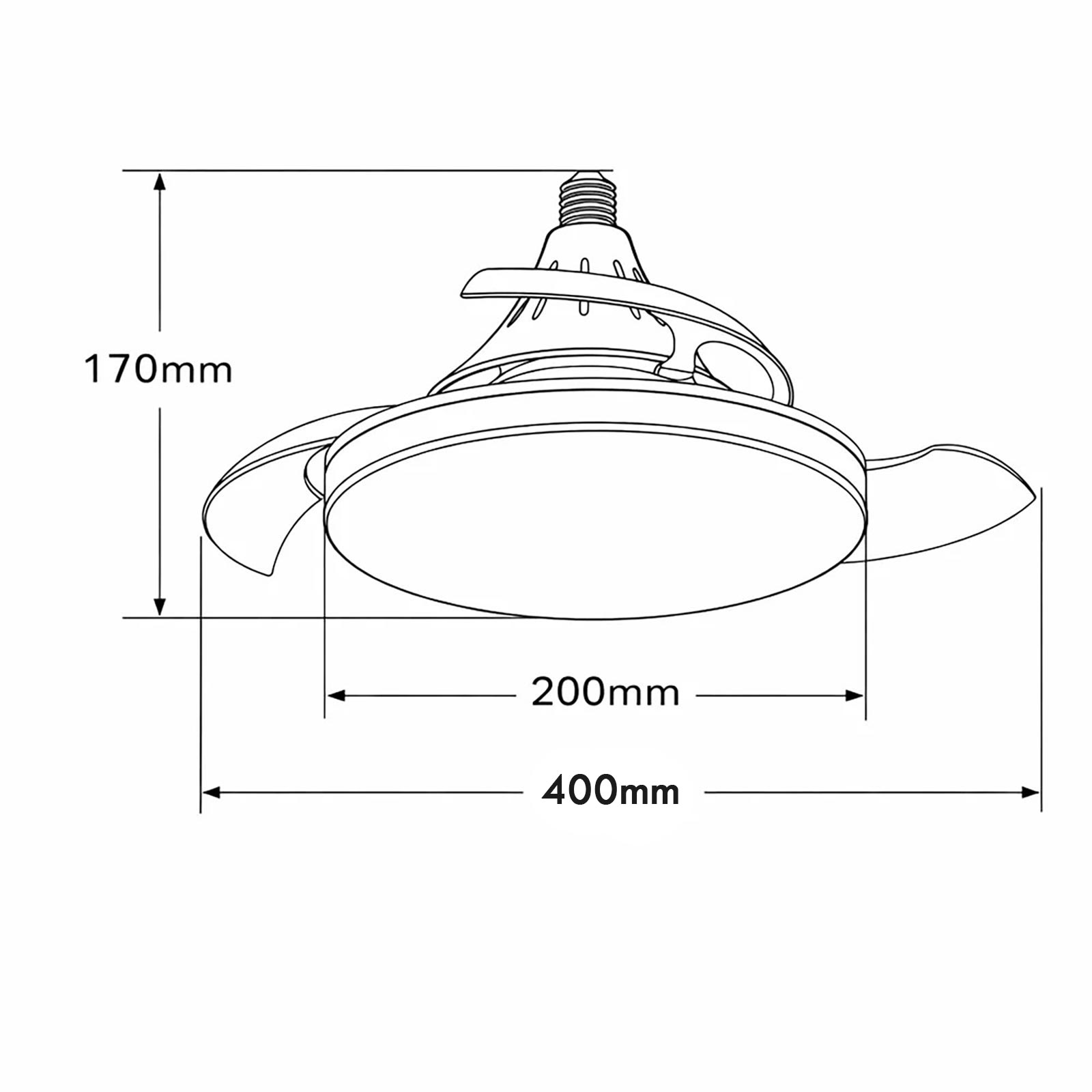 Ventilateur de plafond avec ampoule E27 2 en 1 (lampe à intensité variable + ventilateur 3 vitesses LED 22 W CCT + télécommande 230 V Ø 40 cm) - 9