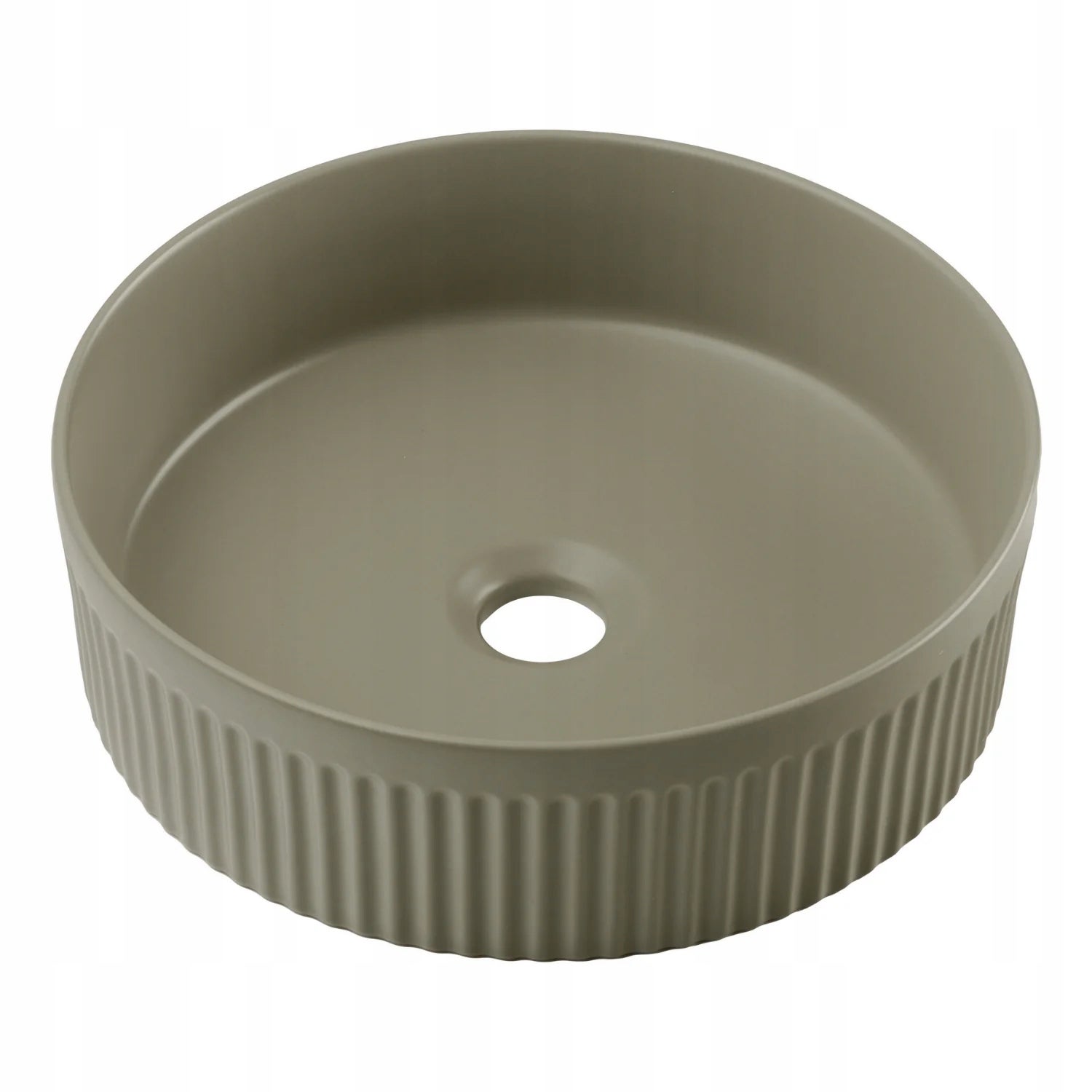 Umywalka nablatowa BEYOND 2 36 cm zielony mat okrągła ceramiczna