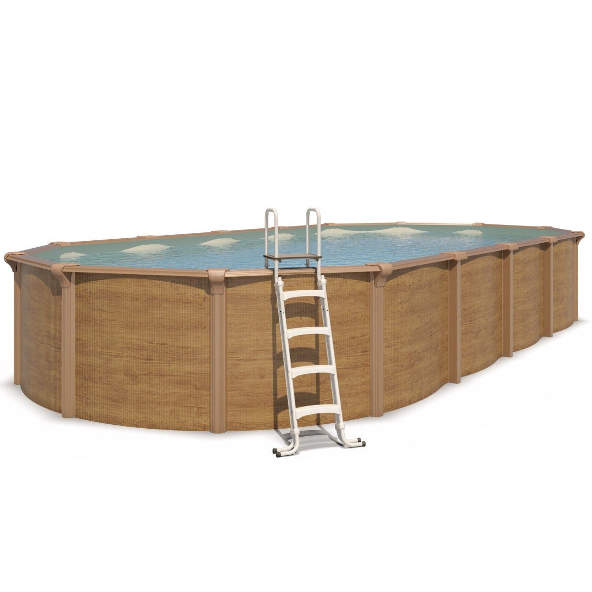 Piscine Hors Sol Acier Ovale 9 15 X 4 55 X 1 32 M Aspect Bois OSMOSE piscine-hors-sol-acier-ovale-9-15-x-4-55-x-1-32-m-aspect-bois-osmose