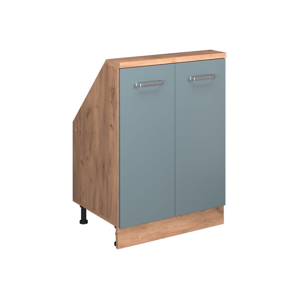 Vicco Szafka kuchenna na dach skośny R-Line, Niebiesko-szary, 60 cm z 2 drzwiami