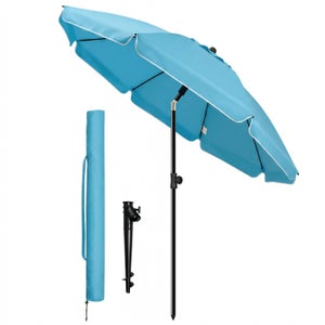 VOUNOT® Ombrellone Da Spiaggia 2m Inclinabile Altezza Regolabile Con Ancoraggio Al Suolo Protezione Uv 50 Verde 94427475