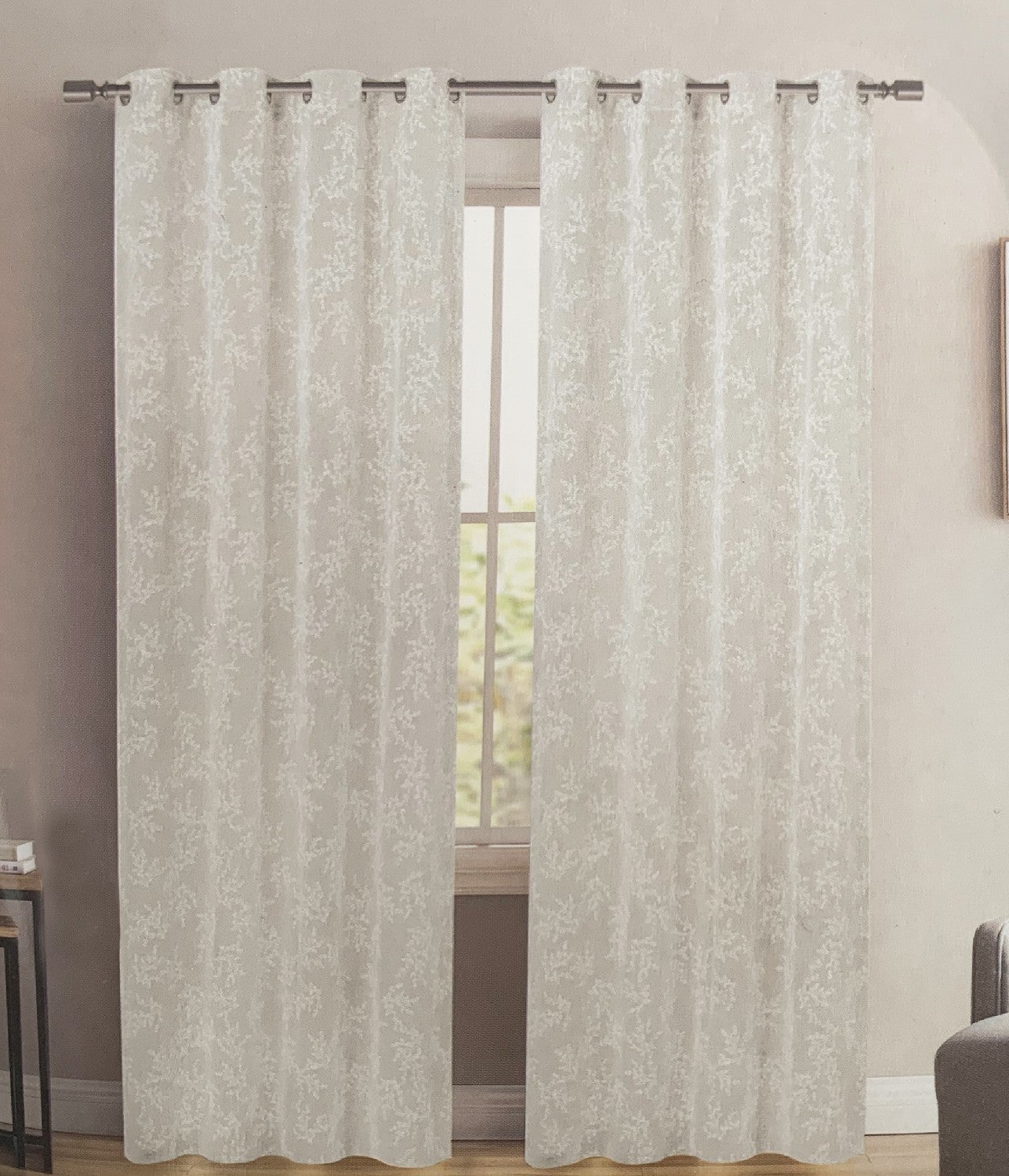Tende Casa Finestre Porte Interno Coppia 2pz Tessuto Semitrasparente Elegante Moderna 140x280 Cm Tortora - 2