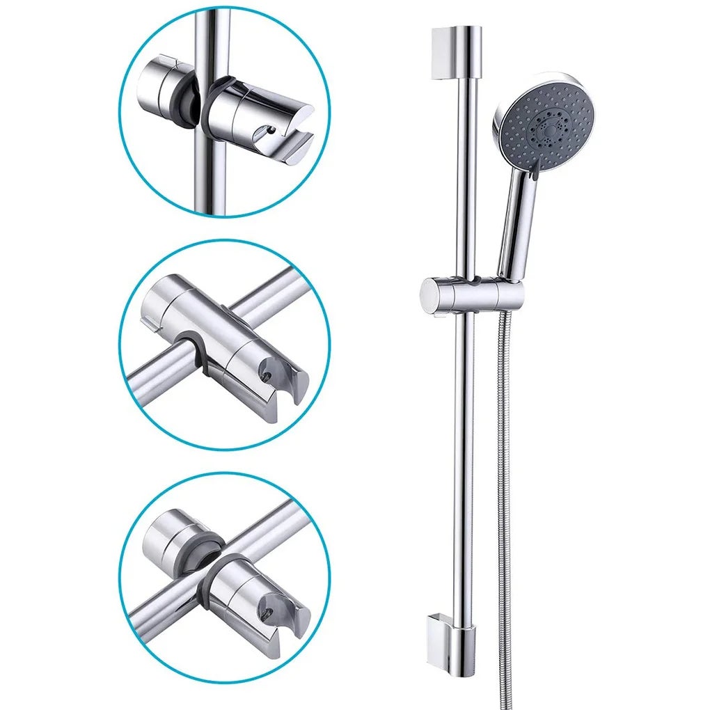 Support de douche 20-25mm ABS réglable main remplacement Rail de douche tête curseur support à pince support Chrome pour salle de bain - 4