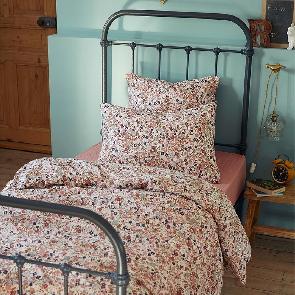 ISIS - Housse de Couette 140x200cm Gaze de Coton Motif Liberty - 7