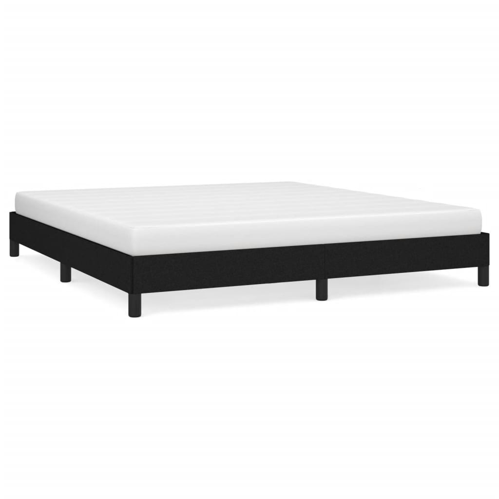 Cadre de lit sans matelas noir 180 x 200 cm tissu - 2